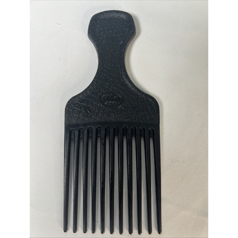 Vintage‎ Goody Hair Pick Black Plastic Textured Comb Made In USA 6.5"